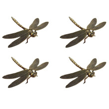 4X Messing Libelle Casting Tier Figur Retro Stil Metall Skulptur Home Desktop Handwerk Dekoration
