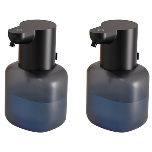 2X Automatic Soap Dispenser Touchless Foaming Soap Dispenser 550ml USB Rechargeable Adjustable Foam Soap Dispenser Black