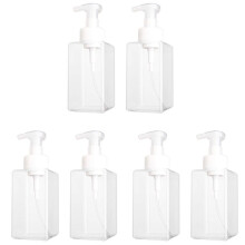 6 Pack Foaming Soap Dispenser 15Oz Refillable Foam Liquid Hand Soap Empty Plastic Pump Bottle Container - Clear 450Ml
