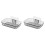 2X Easy Installation Soap Holder Kitchen Wall Mount Dish No Drill Modern Clear Drain Bathroom C 1