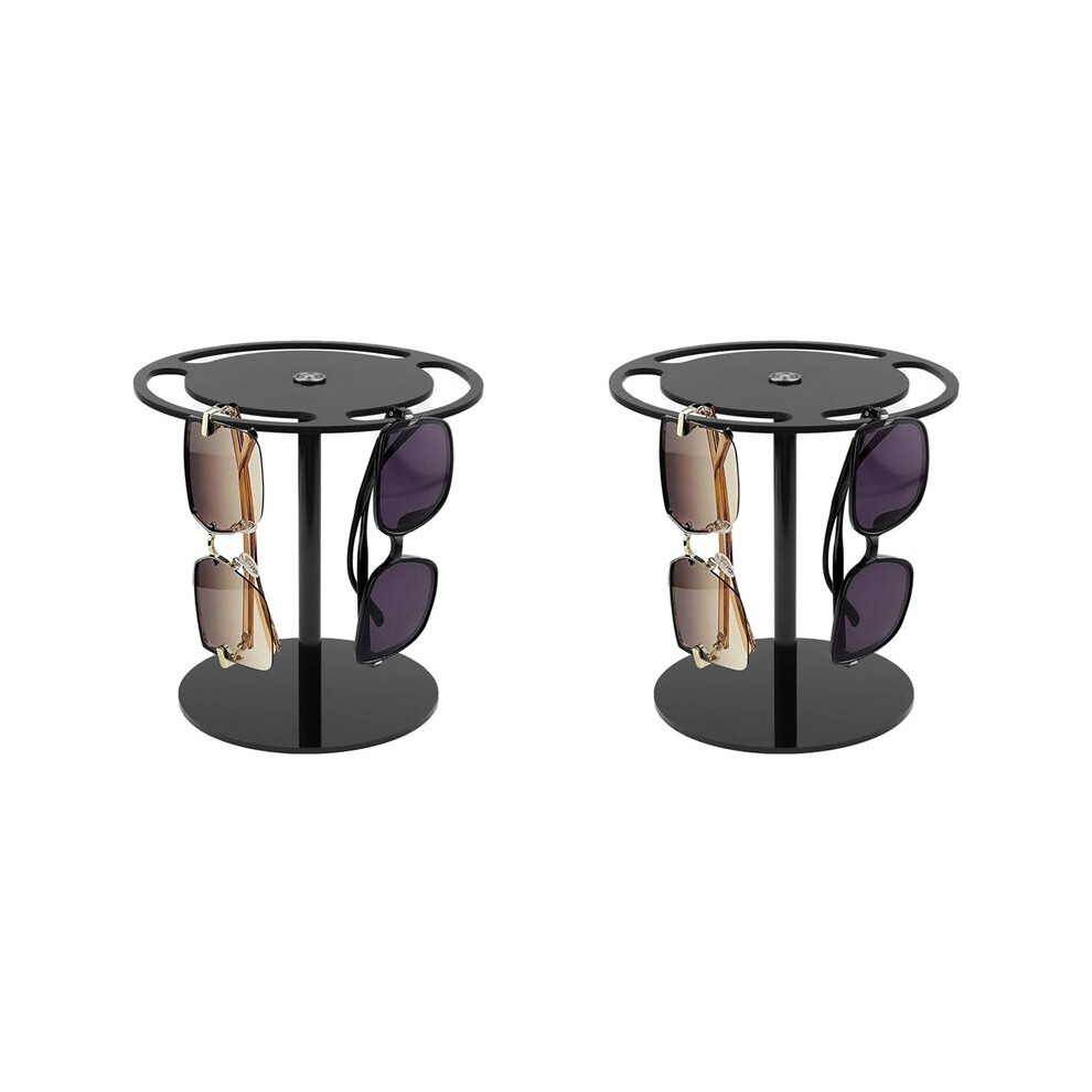 2X Sunglasses Holder Stand, Acrylic Sunglasses Organizer with 360 Rotating, Display Eyeglasses Rack