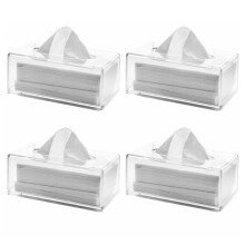 4X Clear Acrylic Tissue Box Holder with Cover Facial Tissue Dispenser Box Case for Countertop,Clear Dryer Sheet A