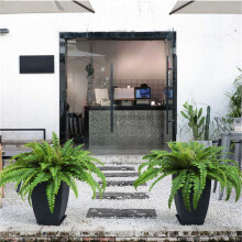 4X Artificial Ferns for Outdoors & Indoors,Large Faux Ferns Fake Boston Fern Plant for Planter Garden Porch Entrance B