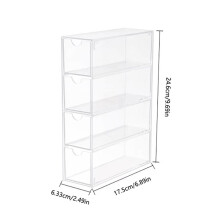 3X Glasses Storage Box 4 Layers Large Glasses Organizer Box Multifunctional Stackable Display Holder Reusable Cosmetics