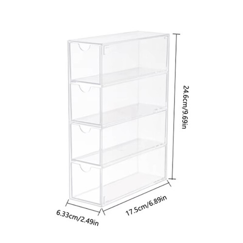 3X Glasses Storage Box 4 Layers Large Glasses Organizer Box Multifunctional Stackable Display Holder Reusable Cosmetics