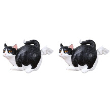 2X Cat Butt Tissue Holder - Orange Tabby Cat Square Tissue Box Cover - Resin Tissue Dispenser A