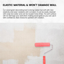 8 Pcs Wood Graining Painting Tool Set, Rubber Empaistic Grain Pattern Roller with Handle, for DIY Wall Room Decoration