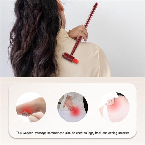 Wooden Massage Hammer Stress Relax Massage Device Knocking Hammer 2