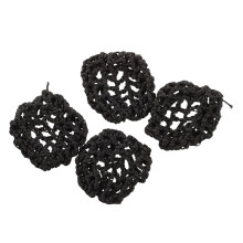 Hotell Servitris Elastisk Nylon Svart Snood Net Balett Bulle HåRskydd Ornament 4 St