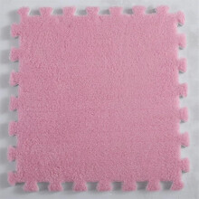 8pcs Plush Interlocking Floor Mats Soft EVA Foam Carpet Tiles for Kids Room Bedroom Playroom Pink