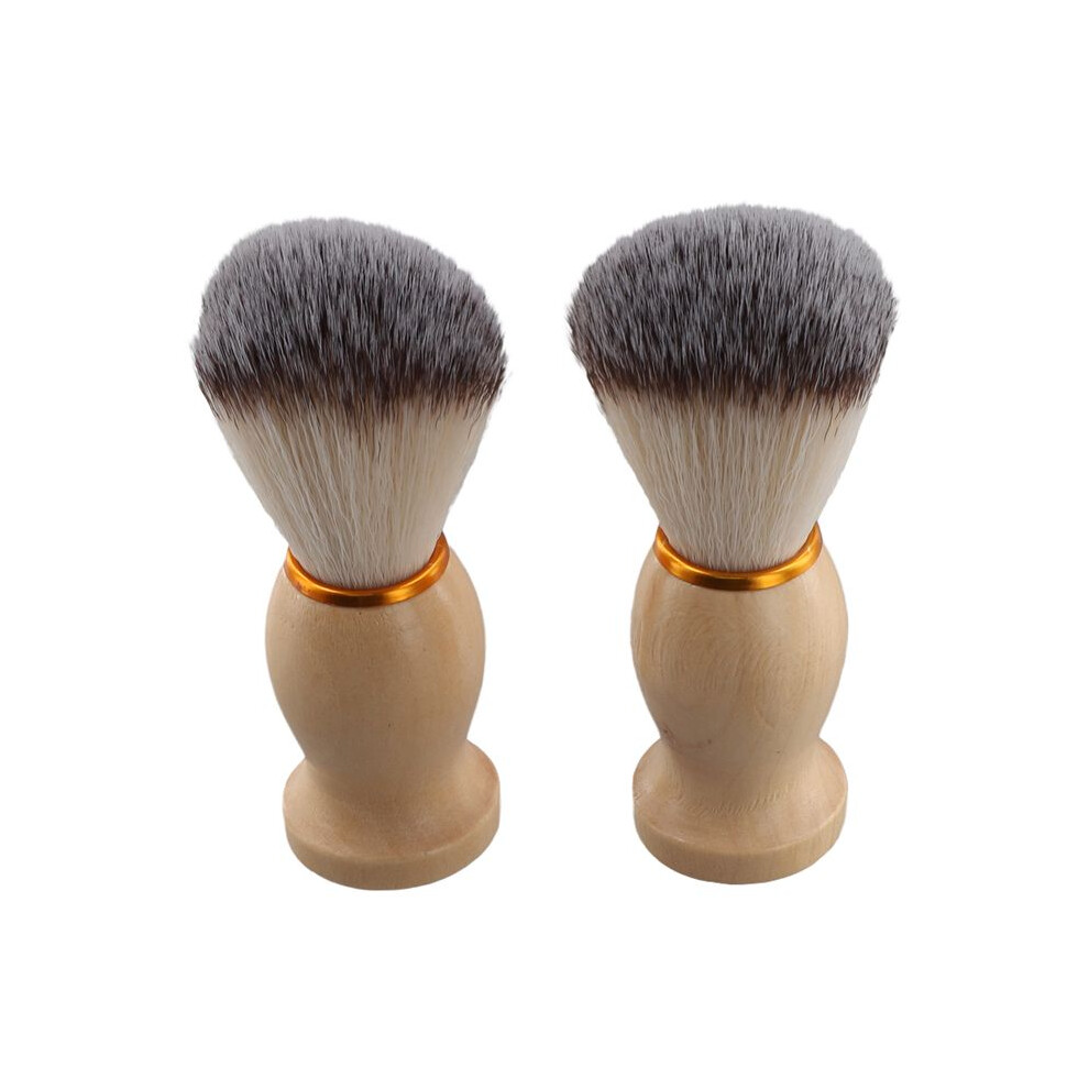 2Pcs Badger Hair Men'S Shaving Brush Salon Men Facial Beard Cleaning Appliance Shave Tool  Brush with Wood Handle for Men