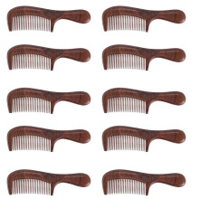 10X Peigne En Bois de Santal Unisexe Femmes Hommes Maison Bois Anti-Statique Peigne à Dents Fines Poignées En Bois Peigne à Cheveux