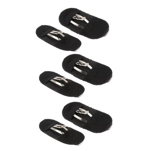 6 Pcs Black Sponge Hair Clip Volume Bumpit Padding Bun Updo