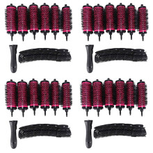 24 Pièces / Ensemble 3 Tailles Poignée Détachable Brosse à Rouleaux avec Des Clips de Positionnement En Céramique Aluminium Curler Peigne