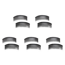 Black Plastic 24 Teeth Hair Comb Clip Clamp 10 Pcs for Lady Girls