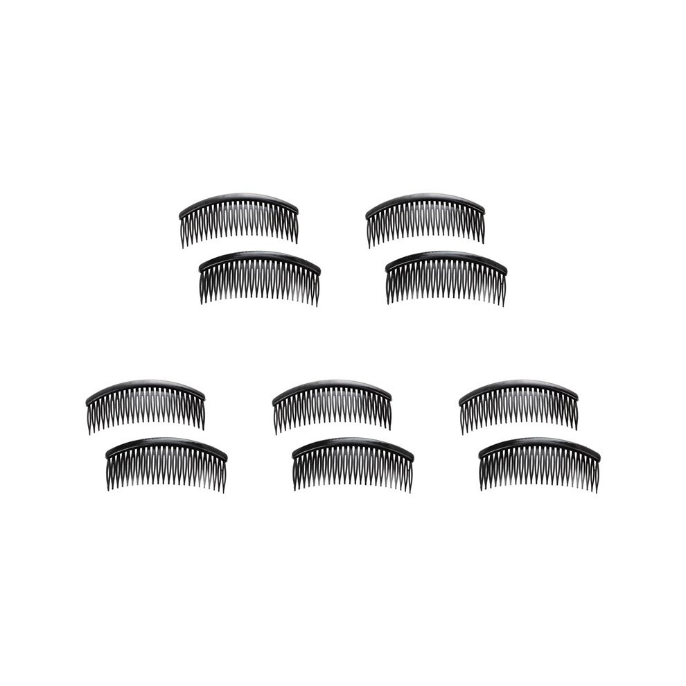 Black Plastic 24 Teeth Hair Comb Clip Clamp 10 Pcs for Lady Girls