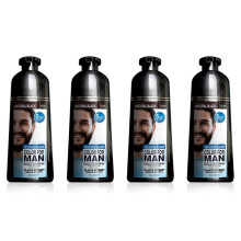 4X Shampooing Permanent de Colorant de Barbe pour Hommes Barbe Mourant Enlèvement Blanc Gris Barbe Cheveux Hommes Barbe Shampooing 200ML