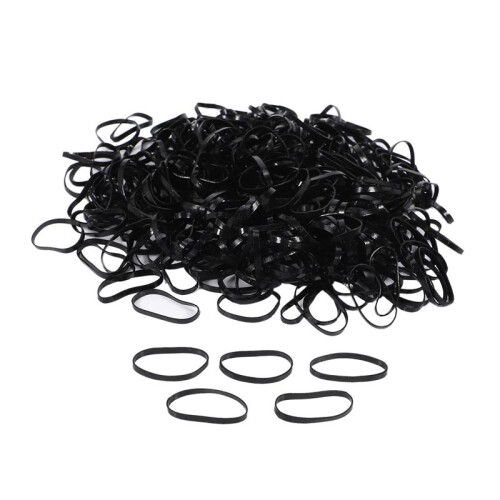 1500 Stueck Schwarzes Elastisches Gummiband fuer Haar Weibliches Maedchen Geschenk 1
