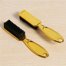 Fade Brush Comb Scissors Cleaning Brush Barber Shop Skin Fade Vintage Oil Shape Carving Cleaning Brush Gold 6PC