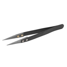 Conjunto de Pinças de Cerâmica Preta - Antiestático, Anticorrosivo, Antimagnético, Altamente Resistente Ao Calor (12 Pacote)