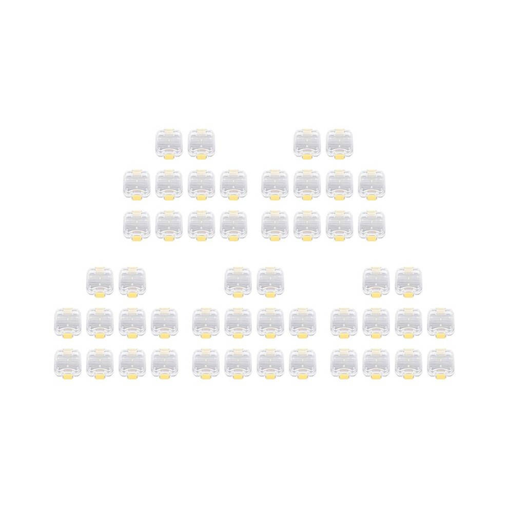 50Pcs Plastic Denture Tooth Box with Film High Quality Denture Storage Box Dental Implant Membrane Tooth Box