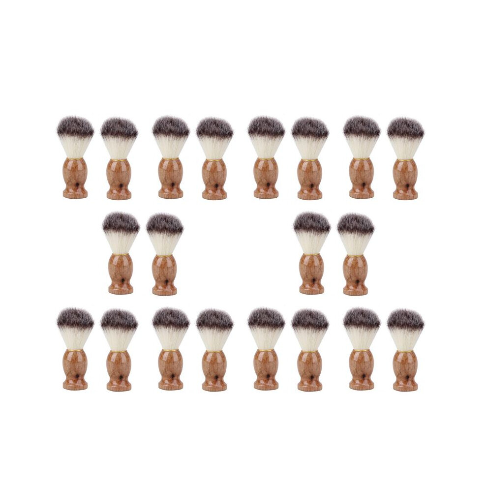 20Pcs Badger Hair Men'S Shaving Brush Salon Men Facial Beard Cleaning Appliance Shave Tool  Brush with Wood Handle