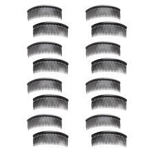 16 Pezzi Plastica 24 Denti Combs per Lady Nero