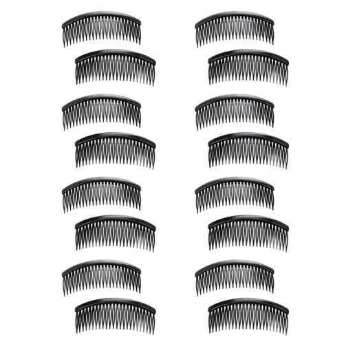 16 Pezzi Plastica 24 Denti Combs per Lady Nero