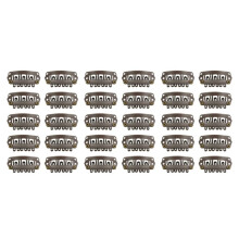 30pcs Brown Snap Clips U-Shape Metal Clips for Hair Extensions DIY