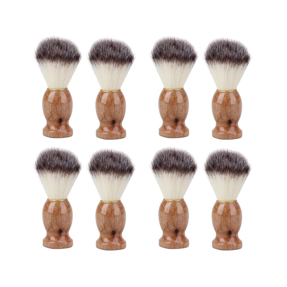 8Pcs Badger Hair Men'S Shaving Brush Salon Men Facial Beard Cleaning Appliance Shave Tool  Brush with Wood Handle
