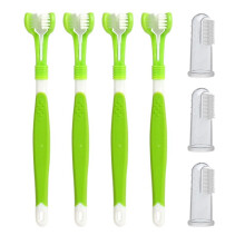 Spazzolino da Denti per Cani, 4 Spazzolini da Denti a Tripla Testa, Confezione da 3 Spazzolini da Denti in Gomma per , Spazzolini per Pulizia