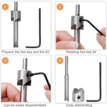 7-Delige Pen-Ton-Trimmer-Set Pen-Ton-Trimsysteem Molen-Trimmer-Set, Snijkop-Huls-Adapter Zeskantsleutel