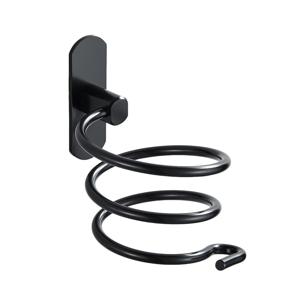 Zandonã Black Wall Mounted Hair Dryer Holder Spiral Hair Care Tools Hanging Rack Organizer For Blow Dryer Storage Organizer