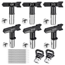 14-Teiliges Airless-Spritzpistolen-Werkzeugset, 6 Airless-FarbspritzdüSen, 6 Airless-Farbspritzfilter (109,211,315,417,515,623)