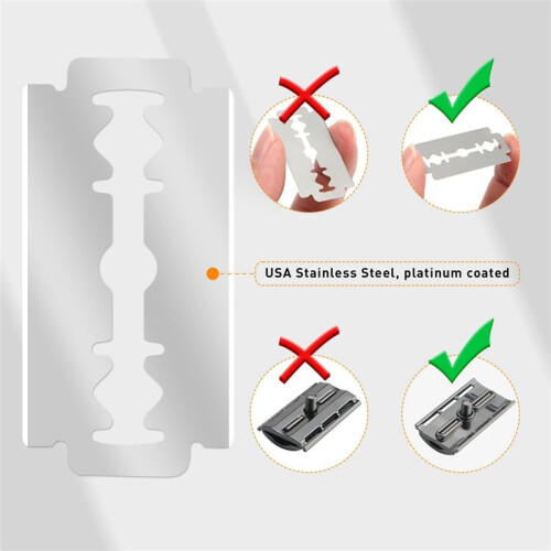 Durable Replaceable Reusable Safety Razors with Stainless Steel Double-Sided Blade,A 1