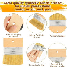 Brush Home Decor 5 Inch Acrylic Blending Paintbrushes Tools Resin PaintbrushSets for Waxing Oil Furniture DIY Art Crafts