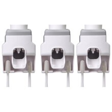 Automatic Toothpaste Squeezer Wall Mounted Punch-Free Toothbrush Storage Rack Toothbrush Holder Squeezer Gray