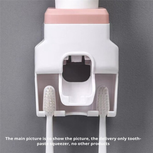 Automatic Toothpaste Squeezer Wall Mounted Punch-Free Toothbrush Storage Rack Toothbrush Holder Squeezer Gray 2