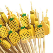 100 Stuks Wegwerpbamboeprikkers, Voedsel, Fruit, Cocktail, Tandenstokers, Handgemaakte Tandenstokers, Picknickbenodigdheden, Decoratie C