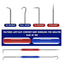 8 Pcs Double Pointed Scriber, Metal Scribe Tool Hook & Pick Tool Set Straight 45 Degree 90 Degree Tip Marking Tool
