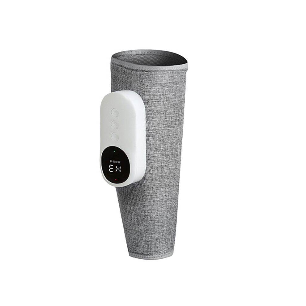 Gray Electric Heated Leg Massager 3 Mode Vibrator Wireless Calf Massager Machine Hot Compress Promote Blood Circulation