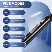 Ultrasonic Sonic Electric Toothbrush Charging Tooth Brushes Washable Electronic Whitening Teeth Adult Timer Brush,Black