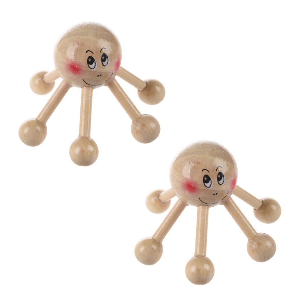 2X Home Office 6 Points Tension Relief Wood  Scalp Massage Equipment