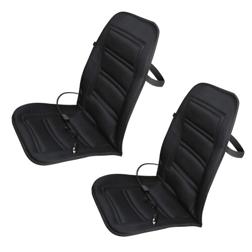 2X Heated Car  Cushion - Auto  Cover Warmer Auto Headed with Lumbar Support