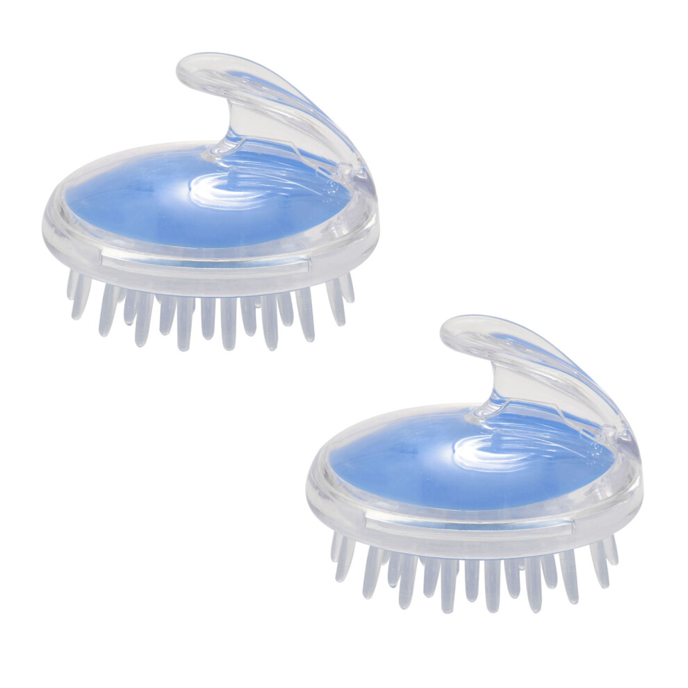 2Pc Shampoo Scalp  Shower Massage Massager Cleaning Clean Scrub Hair Brush Comb, Random Colour
