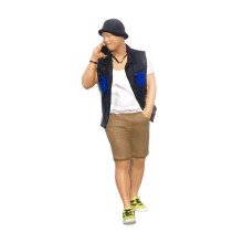 1/64 Scale Resin Miniature Figure Black Mini People Model for Dioramas and Railroad Layouts