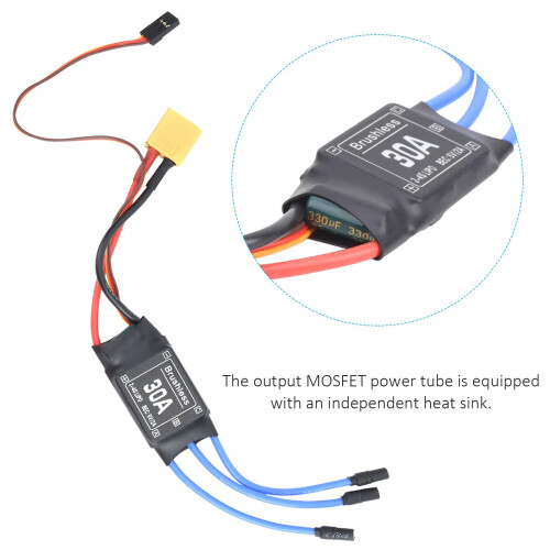 30A Brushless ESC Electronic Speed Controller with XT60 Connector for RC Drones and FPV Helicopters 2