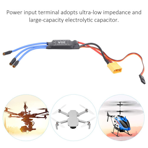 30A Brushless ESC Electronic Speed Controller with XT60 Connector for RC Drones and FPV Helicopters 1