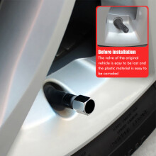 Universeller Zinklegierungsventilkappen-Set Schwarz/Silber für Auto und Motorrad