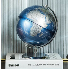 World Globe Metal Decorative Spinning Globe for Desktop Geography Home and Office Decor 20cm